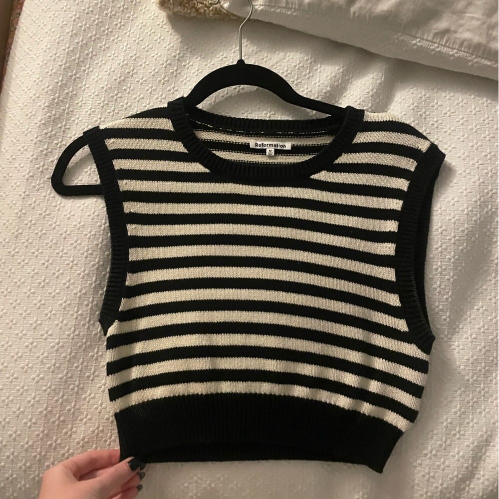 Reformation Striped Sweatervest